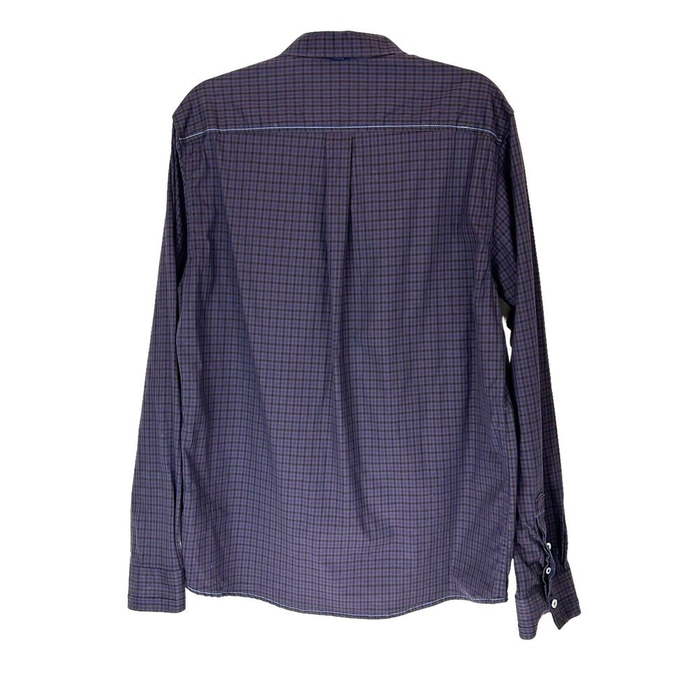 Descendant of Thieves Shirt Mens XL Purple Plaid Dres Ladro Button Down Casual - Picture 2 of 12